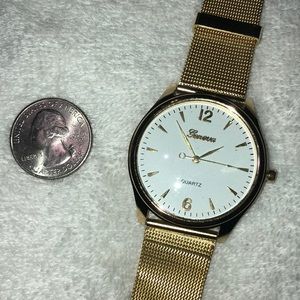 Geneva Large White Faced Watch Ladies NEW